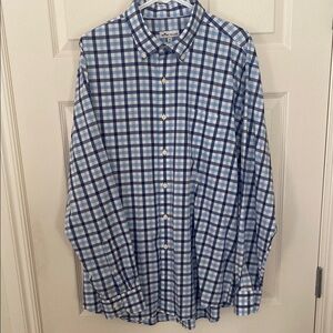 Peter Millar Blue and White Casual Button Down Shirt